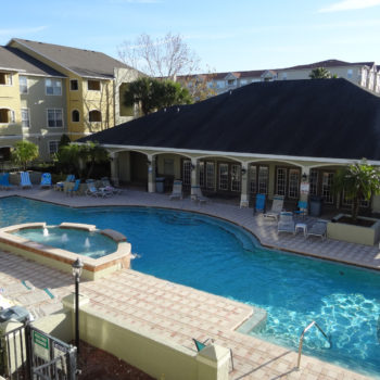 Resort style heated pool with clubhouse