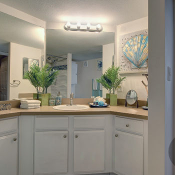 Fully equipped bathroom: towels, hair dryer