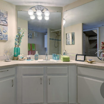 Fully equipped bathroom: towels, hair dryer