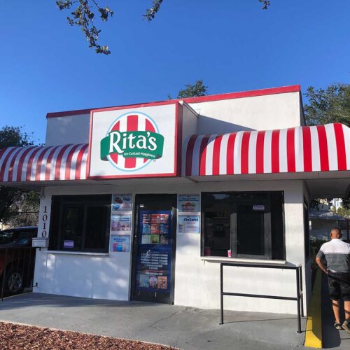 The front of Rita’s building where you walk up to order.